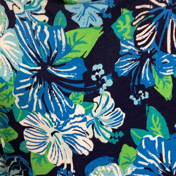 Hatley French Terry Blue & Green Floral Dress Size Small - Picture 3 of 8